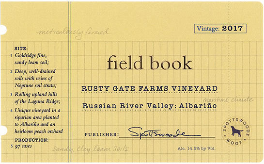 Spottswoode Estate Vineyard & Winery Field Book Albariño Bottle Preview