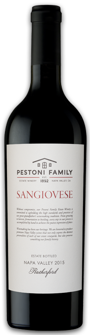 Pestoni Family Estate Winery Rutherford Estate Sangiovese Bottle Preview