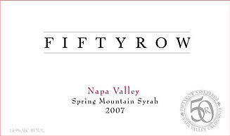 Fiftyrow Vineyards Fiftyrow Spring Mountain Syrah Bottle Preview