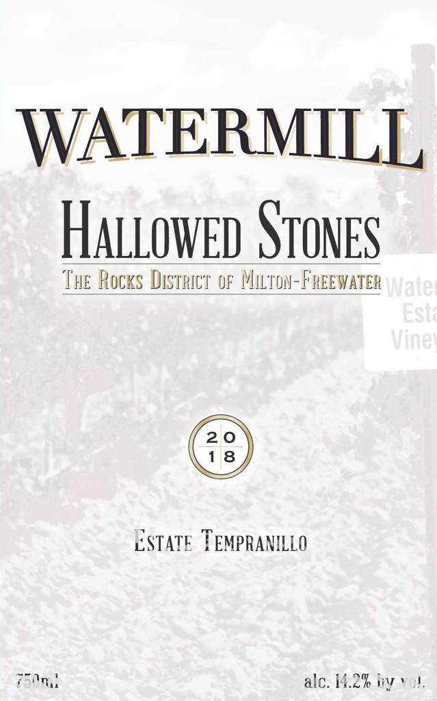 Watermill Winery Hallowed Stones Tempranillo Bottle Preview