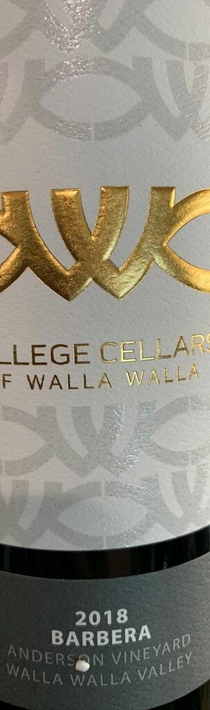 College Cellars of Walla Walla Barbera Bottle Preview