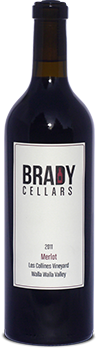 Brady Cellars Merlot - Les Collines Vineyard Bottle Preview