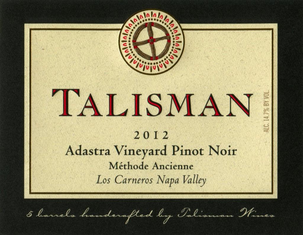 Talisman Wine Adastra Vineyard MA Pinot Noir Bottle Preview